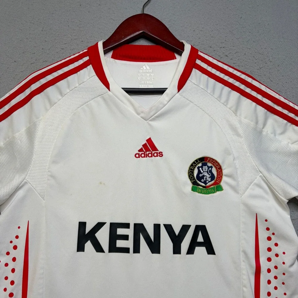 Adidas Soccer Jersey Mens Medium White Kenya Football Federation Clima365 Y2K